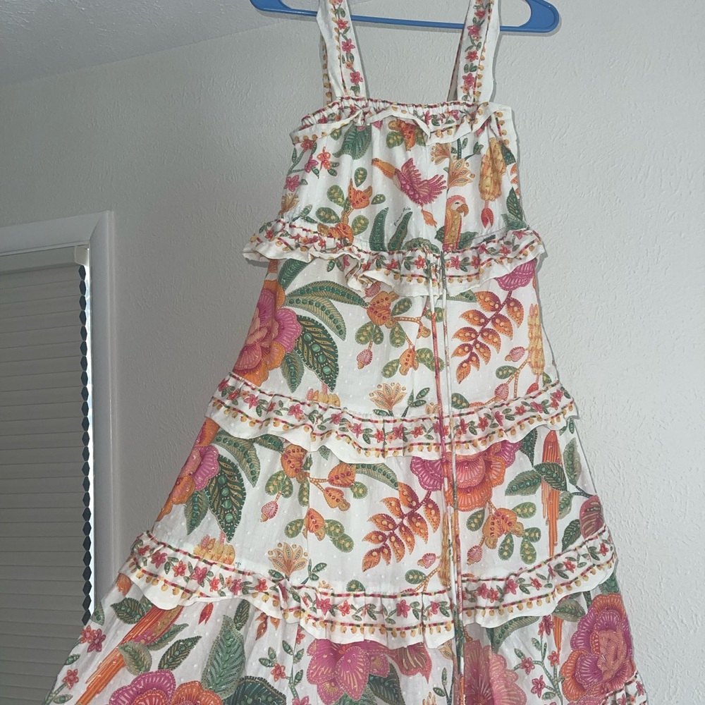 FARM RIO Macaw Bloom Ruffle Tiered Sundress